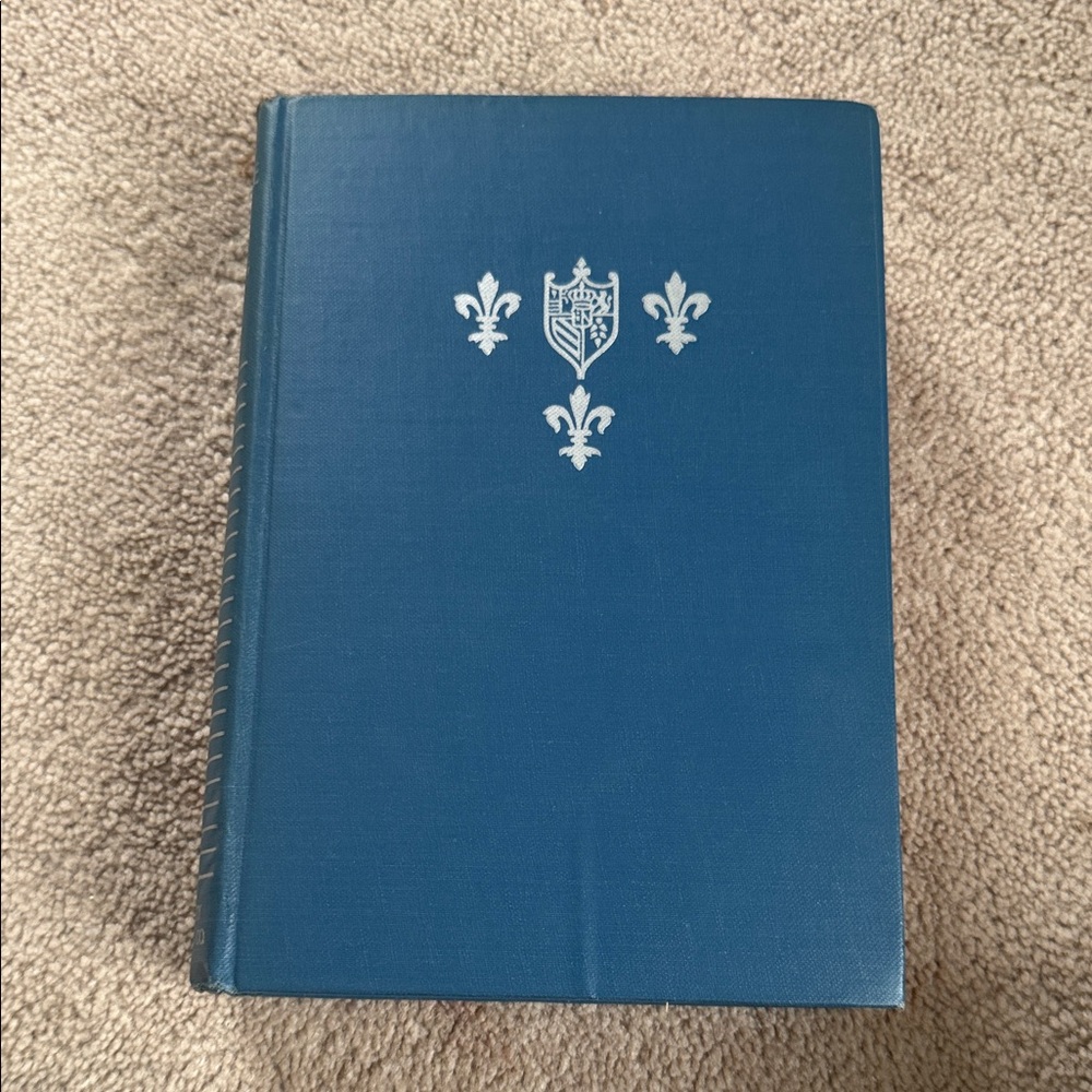 JH Collectibles Blue Hardcover Book with Silver Fleur-de-Lis